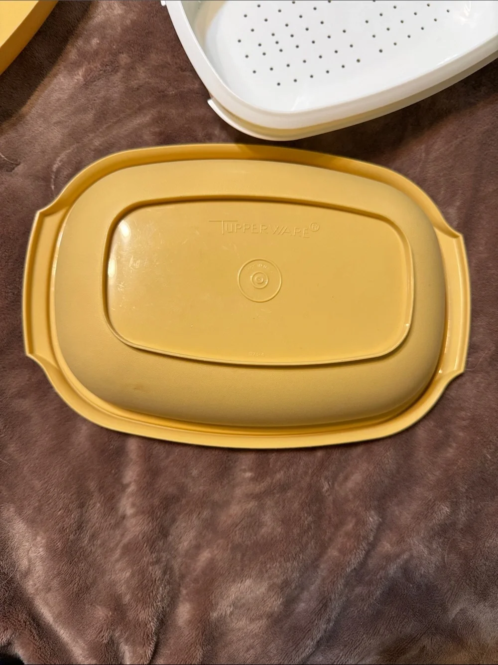 Tupperware Harvest Gold Vintage Microwave Rice and Veg Steamer Set 1970-1980’s